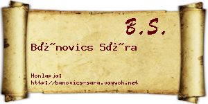 Bánovics Sára névjegykártya