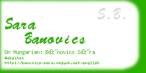 sara banovics business card